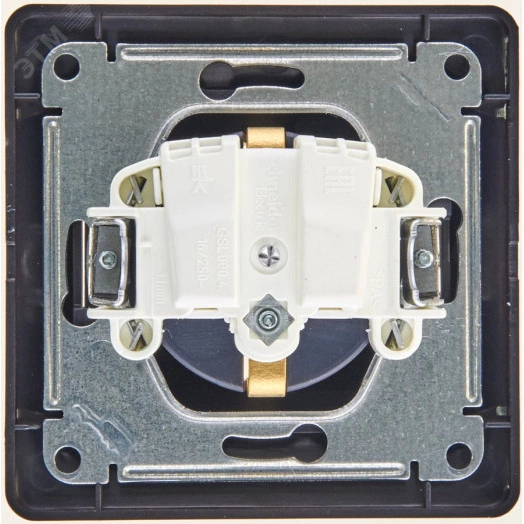 GLOSSA Розетка с заземлением шоколад в сборе