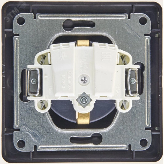 GLOSSA Розетка с заземлением шоколад в сборе