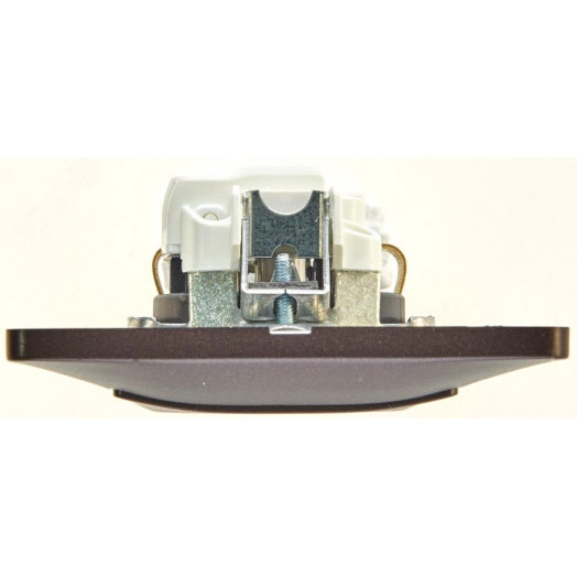 GLOSSA Розетка с заземлением шоколад в сборе