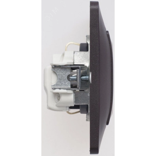 GLOSSA Розетка с заземлением шоколад в сборе