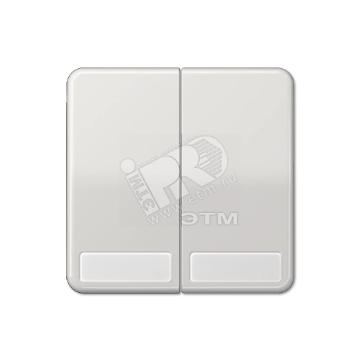 Клавиши для сдвоенных выключателей и кнопок с полем для надписи  светло-серые
