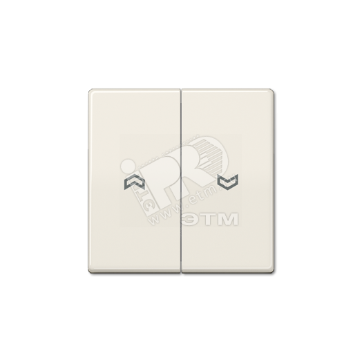 Клавиша 2-я с символом  стрелки  для жалюзийного выключателя  и кнопки  Серия AS500  Материал- термопласт  Цвет- слоновая кость