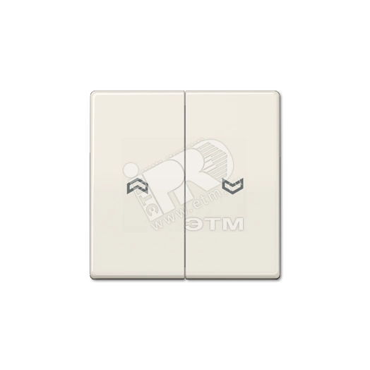 Клавиша 2-я с символом  стрелки  для жалюзийного выключателя  и кнопки  Серия AS500  Материал- термопласт  Цвет- слоновая кость