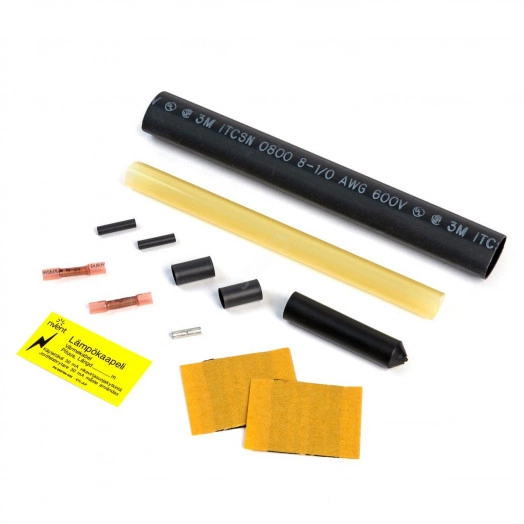 Термоусаживаемый набор JLP для соединения силового кабеля с греющим кабелем (типов ETL, T2RED) и концевой заделки