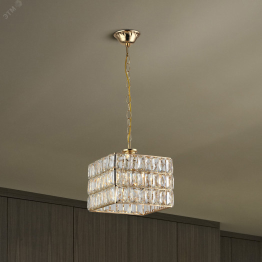 Светильник подвесной (подвес) Rivoli Maja 4011-211 потолочный 1 х Е27 40 Вт золото хрусталь классика
