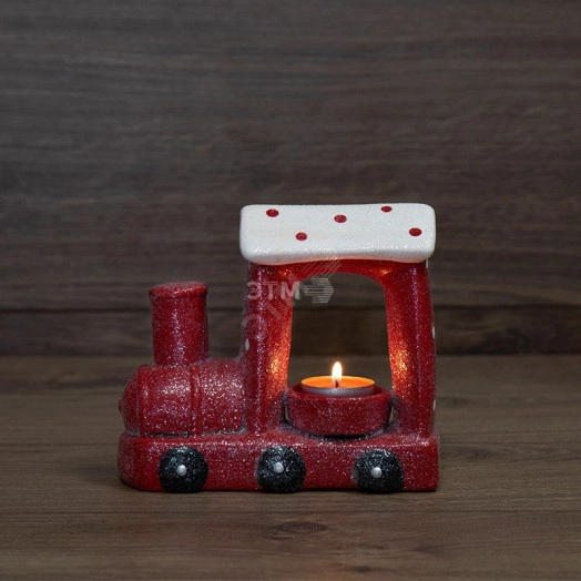 Керамический домашний подсвечник Паровоз 17.1х7.1х14.7 см