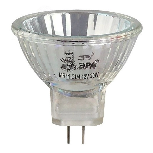 Лампочка галогенная ЭРА GU4-MR11-20W-12V-30CL GU4 20Вт софит теплый белый свет