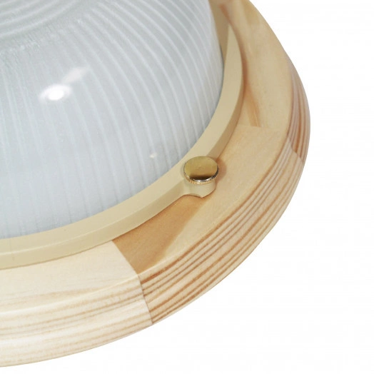 Светильник НПП-03-60-013 IP65 Самарканд 1301 Круг малый матовый корпус деревососна индивидуальная   упаковка