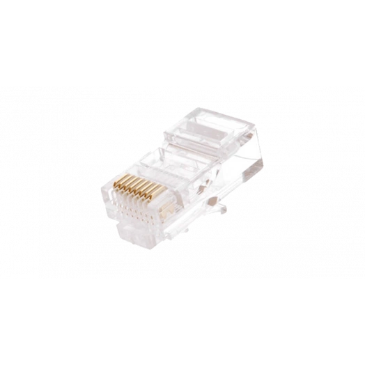 Коннектор RJ45/8P8C, Кат.5e, 3мкд, универсальный, под 0,47-0,51мм, неэкран., 1000