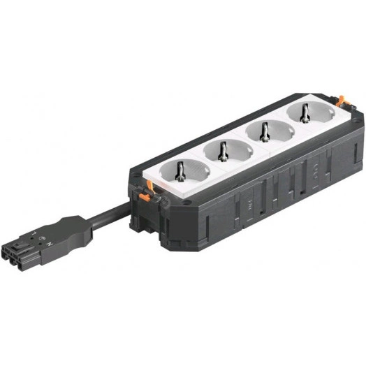 Рамка 4-модульная с розетками 4 белые, 250 V, 16 A, 2P+E, штекер WINSTA MIDI