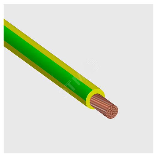 Провод силовой ПуГВнг(A)-LS 1х1 зелено-желтый ТРТС