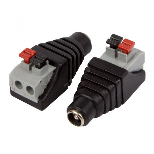 Разъем питания гнездо 2.1х5.5 с быстрозажимной колодкой (блистер)