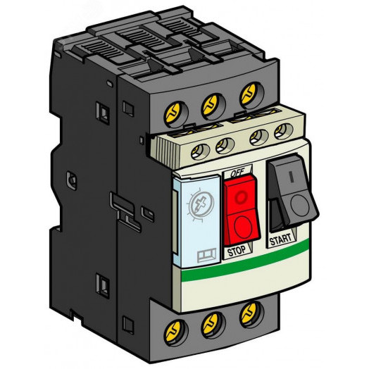 Выключатель автоматический для защиты электродвигателей 0.63-1А с комбинированным расцепителем встроенный контактный блок