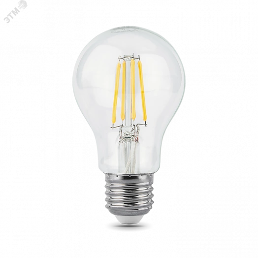 Лампа светодиодная LED 10 Вт 970 Лм 4100К белая Е27 А60 шаг. диммирование Filament Gauss