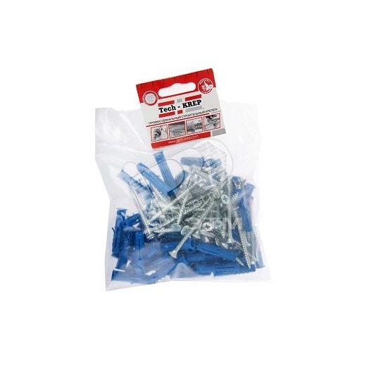 Шуруп универсальный 3.0х30 потайная головка оцинкованный + дюбель 5х25 (50шт)