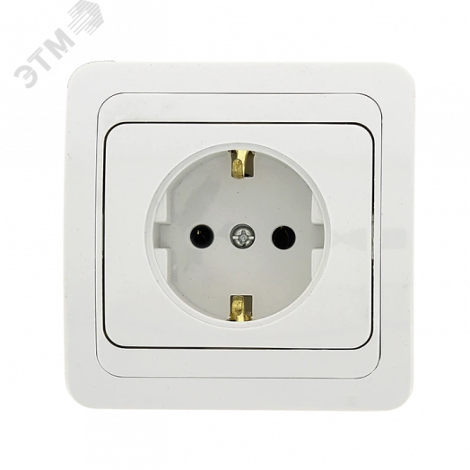 Розетка 1-местная Лондон с заземлением 16А керамика белая PROxima