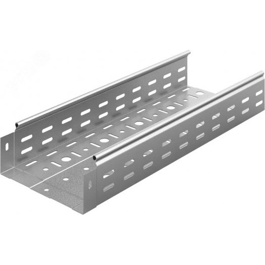 Металлический лоток перфорированный 200х80х3000, толщ. 0,8 мм, Сендзимир цинк