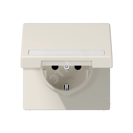 Розетка SCHUKO 220В 16А с откидной крышкой и полем для надписи