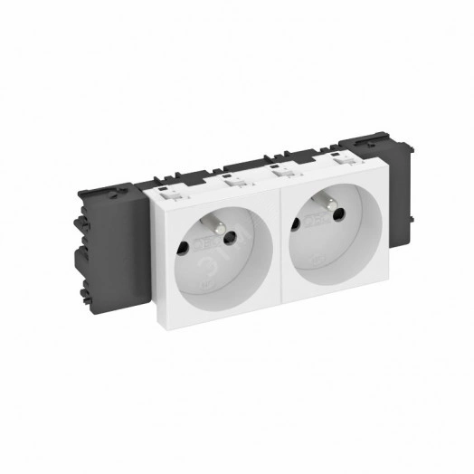 Розетка двойная 0° Modul45connect франц. стандарт, 250 В, 16A (зеленый)