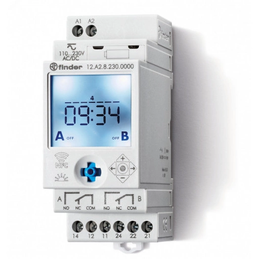 Реле времени цифровое недельное ASTRO монтаж на рейку 35мм 2СO 16A 110-230B AC/DC NFC 35мм IP20