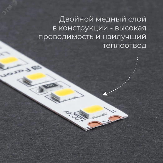 Лента светодиодная LEDх180/м 5м 16w/m 24в белый