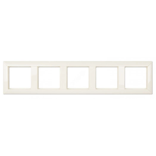 Рамка 5-местная для вертикальной и горизонтальной установки. Серия- Eco Profi. Материал- термопласт. Цвет- слоновая кость.