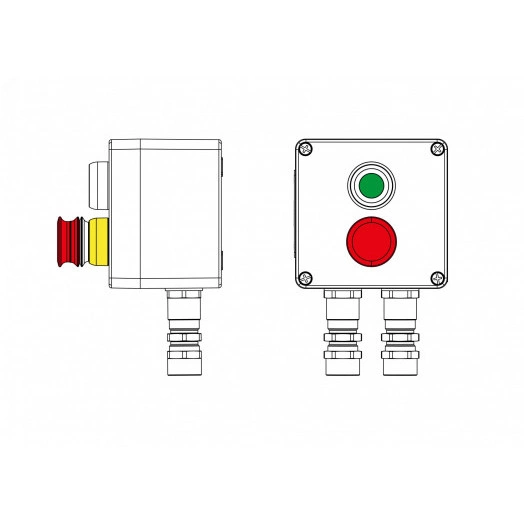 Взрывозащищенный пост управления GRP Взрывозащищенный пост управления GRP CPE-P-03-(1xP1G(11)-1xP3E(11))-2xKA2MHK(C)1Ex d e IIC Т5 Gb / Ex tb IIIC T95°C Db IP66 / КЗ / ШЗ