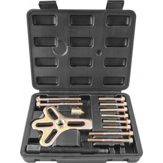 Съемник многофункциональный с болтовыми захватами в наборе, диапазон захватов 30-120 мм, 13 предметов