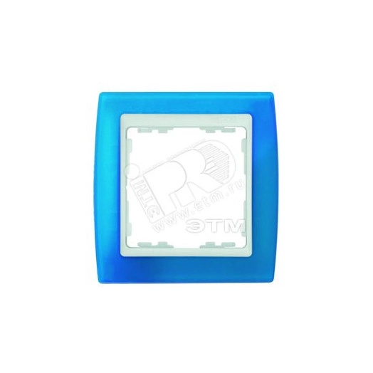 Рамка на 4 поста, S82, синий полупрозрачный - белый