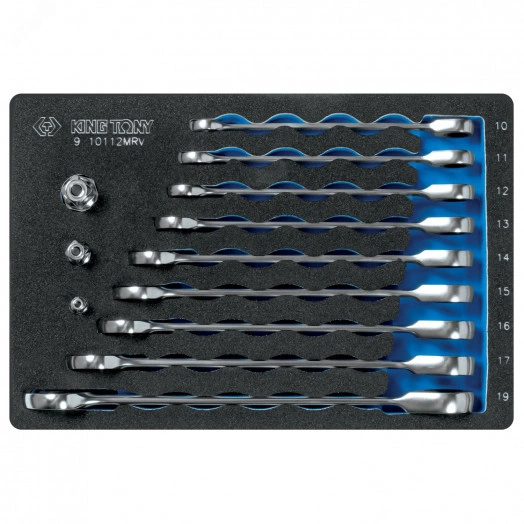 Набор трещоточных комбинированных ключей, ложемент, 12 предметов