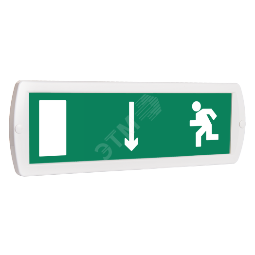 Оповещатель охранно-пожарный световой Т 12 Человек влево стрелка вниз в дверь (зеленый фон)