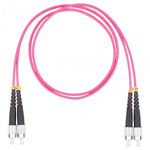 Шнур оптический коммутационный (патч-корд), FC-FC, дуплекс (duplex) OM4, нг(А)-HF, маджента, 5,0 м