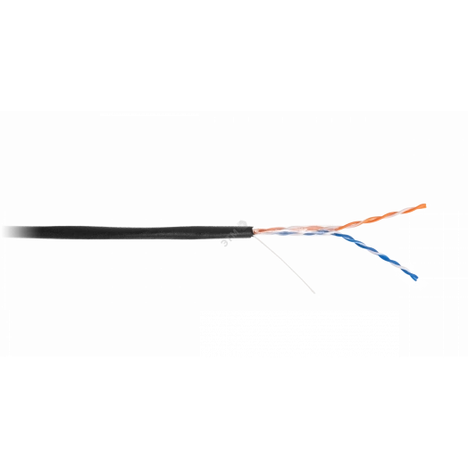 Кабель U/UTP 2 пары Кат.5 одножильный медный внешний PE черн 305м