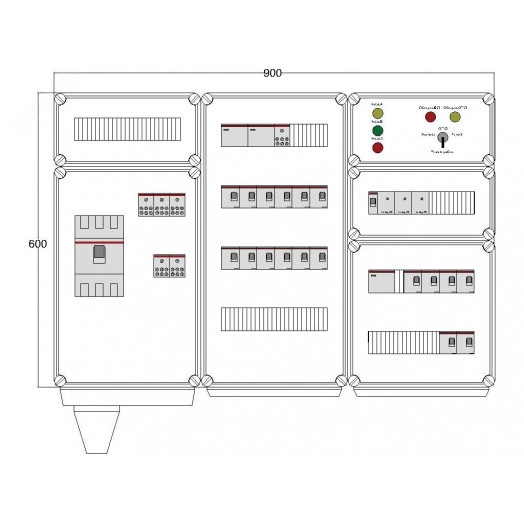Щит управления электрообогревом DEVIBOX HR 18x4400 3хD330 (в комплекте с терморегулятором и датчиком температуры)