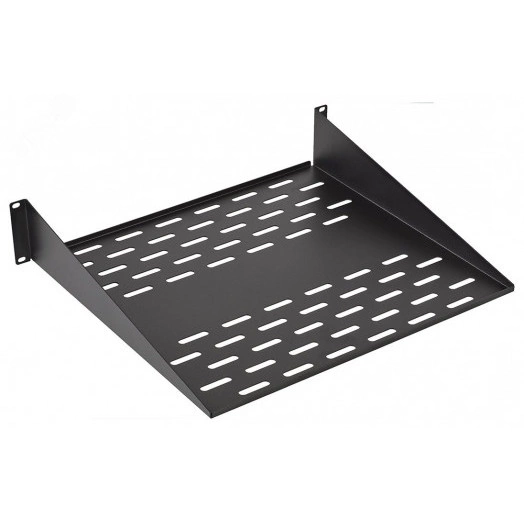 Полка перфорированная консольная 2U черная
