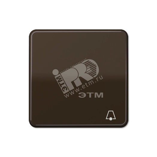 Клавиша с символом  звонок   коричневая