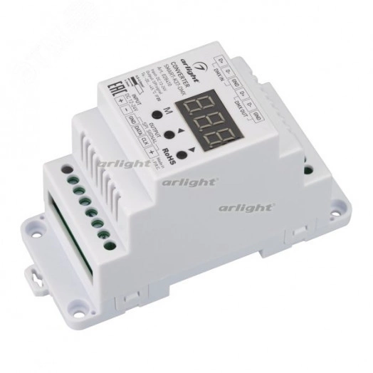 Конвертер SMART-K37-DMX (12-24V, SPI, DIN, 2.4G) (ARL, Металл)