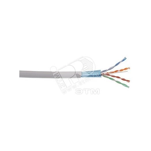 Витая пара ШПД F/UTP кат.5E 24AWG 2х2х0.48мм solid LSZH 500м белый ITK