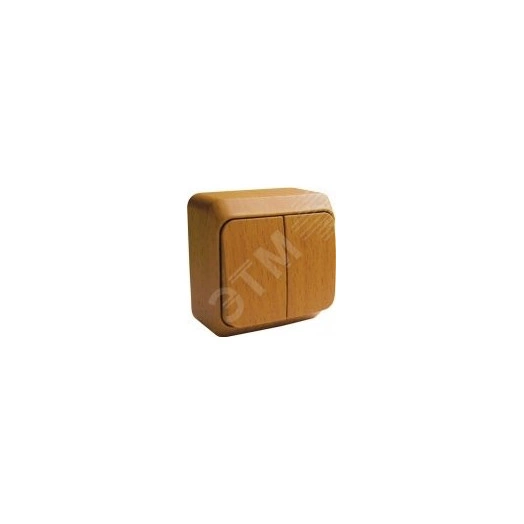 ЭТЮД Выключатель двухклавишный наружный с подсветкой Бук