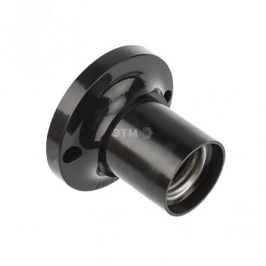 Патрон карболитовый потолочный Е27 черный c этикеткой