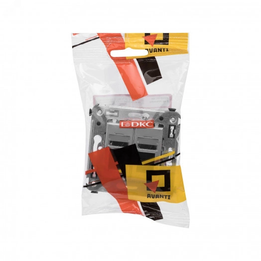 Avanti Телефонная розетка RJ-12 в стену двойная  Закаленная сталь