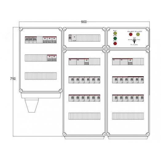 Щит управления электрообогревом DEVIBOX HR 24x1700 D330 (в комплекте с терморегулятором и датчиком температуры)