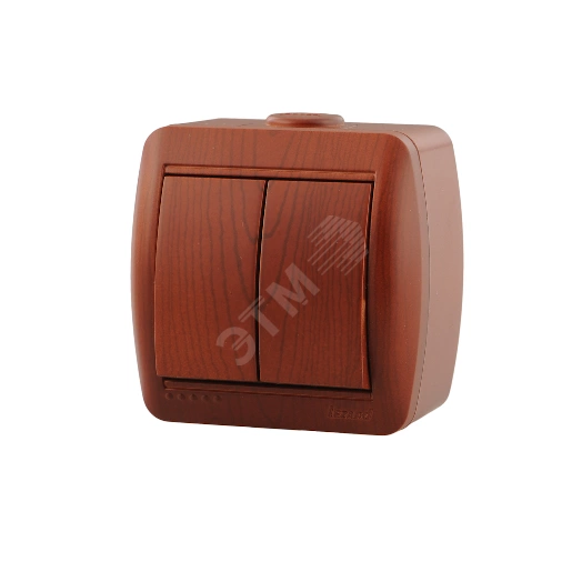 Ната Выключатель двухклавишный вишня