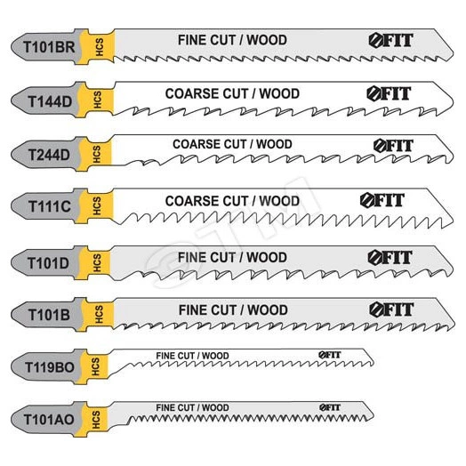 Набор полотен для электролобзика 10 шт(T101D, T111Cx2, T101B, T119BO, T144Dx2, T244D, T101AO, T101BR)