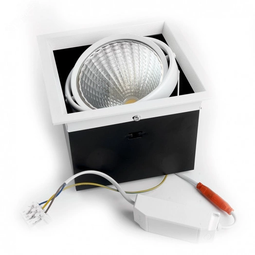 Светильник светодиодный ДВО-30w 4000К 2700Лм поворотный квадратный белый