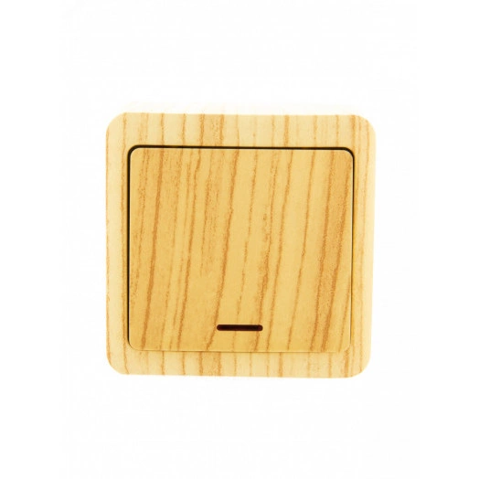 VIOLA Выключатель с подсветкой белёный дуб (12шт/144шт)