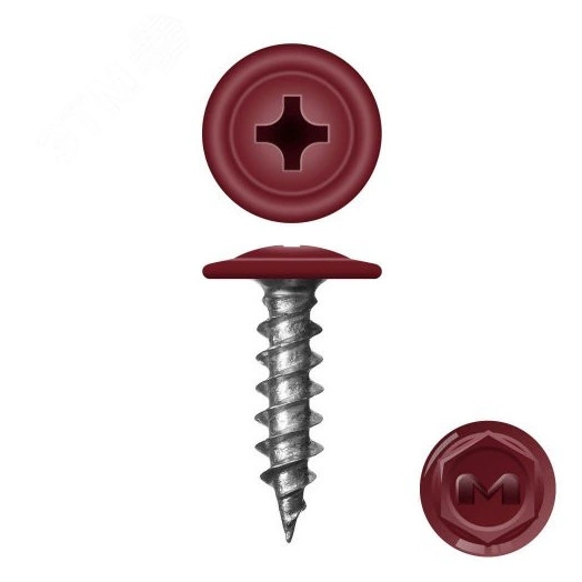 Саморез металл/металл 4.2х25 пресс-шайба острый RAL3009