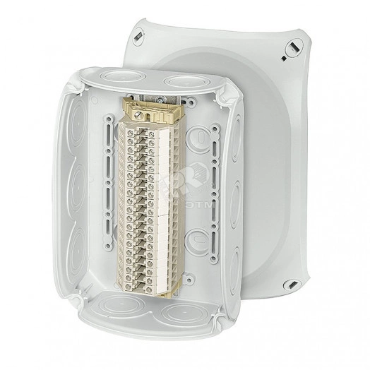 Коробка клеммная 180х130х77 PP IP66 серая мембранная 19 клемм 0.5-4мм