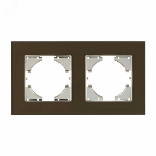 UGRA рамка 2-местная, стекло,  коричневый.