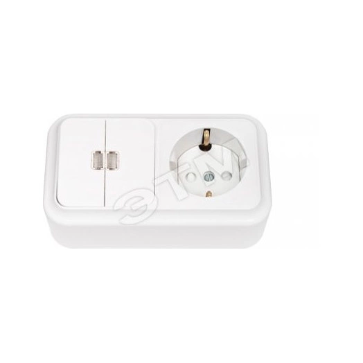 Беларусь блок 2-кл выкл С индик+розетка с/ш зк нар2В-РЦ-589